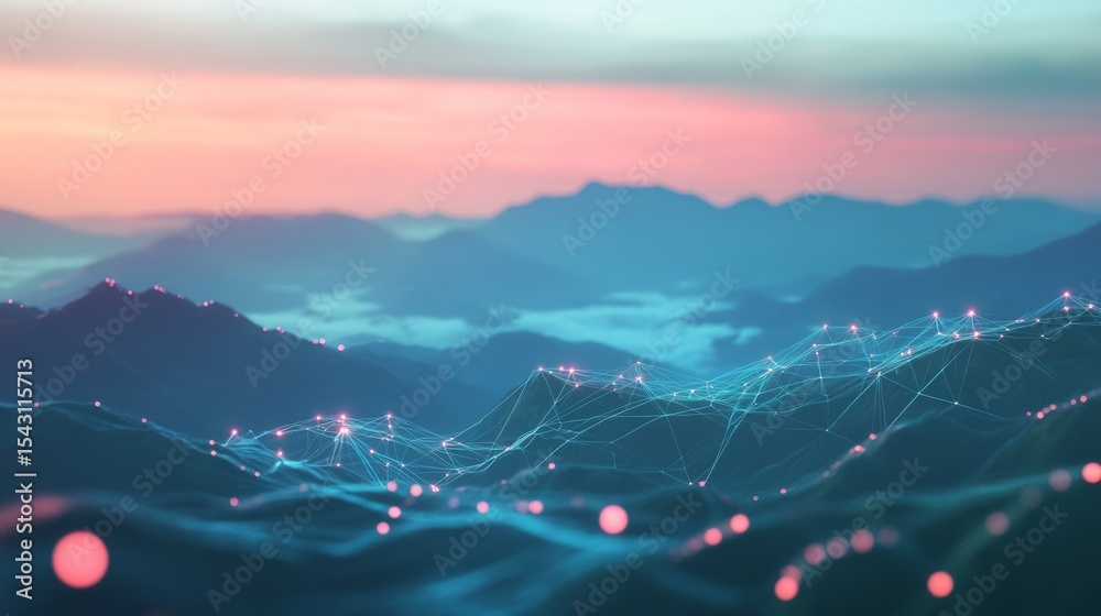 Wall mural captivating abstract background showcasing glowing lines and digital connections that represent the 