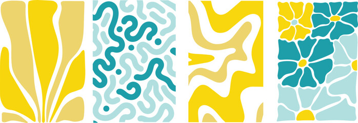 Contemporary Abstract Organic Design Elements - Summer Colors