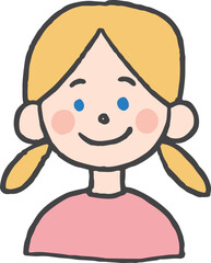 女の子の手描きイラスト