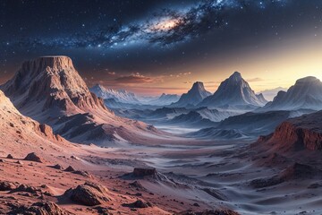 Obraz premium Unique Extraterrestrial Terrain: A Bizarre Outer Galaxy Landscape Visualization