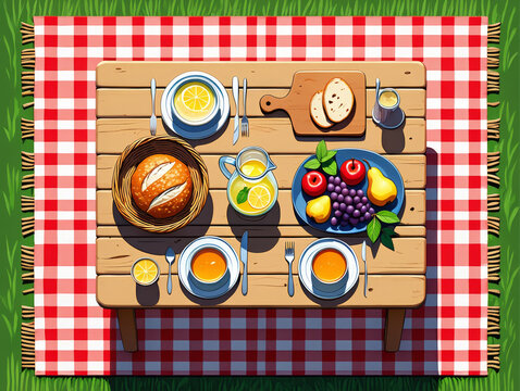 Summer Picnic A Delightful Outdoor Feast with Fresh Food & Drinks