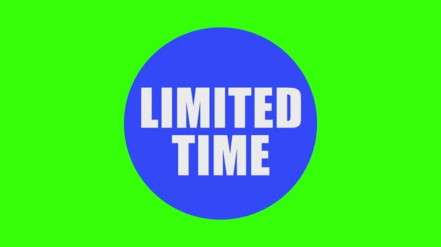 Limited time graphic element. Pulsating roundel greenscreen 4k