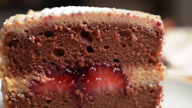 A perfectly sliced piece of cake