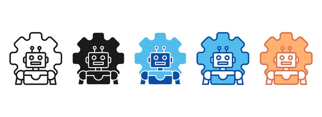 Robotic Icon Set Multiple Style Collection