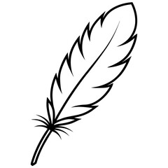 Fototapeta premium Fluffy Feather Vector Art | Generative AI Linocut Silhouette Design