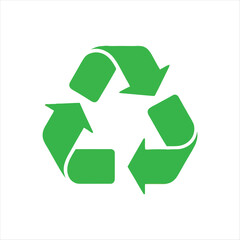 Obraz premium Simple green recycle symbol illustration on white background representing environmental sustainability