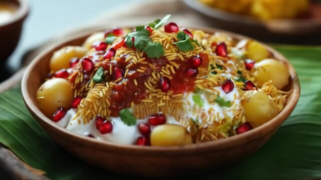 Exotic Chaat Platter: A Close-Up Presentation of Flavors and Textures Delight