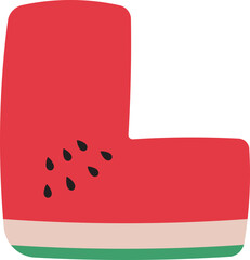 Watermelon Alphabet Letters A to Z &ndash; Fun and Juicy Cartoon Font for Summer and Kids Designs
