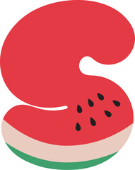 Watermelon Alphabet Letters A to Z &ndash; Fun and Juicy Cartoon Font for Summer and Kids Designs