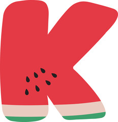 Watermelon Alphabet Letters A to Z &ndash; Fun and Juicy Cartoon Font for Summer and Kids Designs