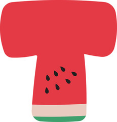 Watermelon Alphabet Letters A to Z &ndash; Fun and Juicy Cartoon Font for Summer and Kids Designs