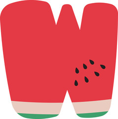 Watermelon Alphabet Letters A to Z &ndash; Fun and Juicy Cartoon Font for Summer and Kids Designs