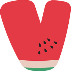 Watermelon Alphabet Letters A to Z &ndash; Fun and Juicy Cartoon Font for Summer and Kids Designs