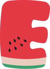 Watermelon Alphabet Letters A to Z &ndash; Fun and Juicy Cartoon Font for Summer and Kids Designs