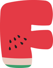 Watermelon Alphabet Letters A to Z &ndash; Fun and Juicy Cartoon Font for Summer and Kids Designs