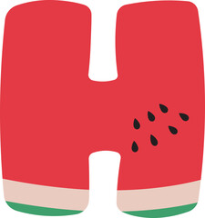 Watermelon Alphabet Letters A to Z &ndash; Fun and Juicy Cartoon Font for Summer and Kids Designs