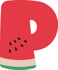 Watermelon Alphabet Letters A to Z &ndash; Fun and Juicy Cartoon Font for Summer and Kids Designs