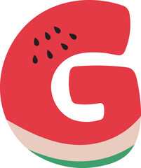 Watermelon Alphabet Letters A to Z &ndash; Fun and Juicy Cartoon Font for Summer and Kids Designs