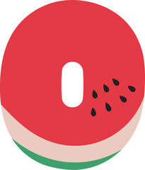 Watermelon Alphabet Letters A to Z &ndash; Fun and Juicy Cartoon Font for Summer and Kids Designs