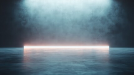 Obraz premium An abstract, atmospheric setting reveals a softly illuminated space shrouded in blue, representing tranquility and the allure of the unknown, inviting exploration and imagination.