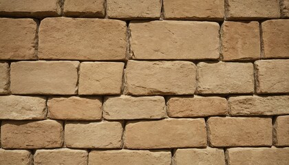 Fototapeta premium The wall is lined with large brown stones and occupies the entire frame 