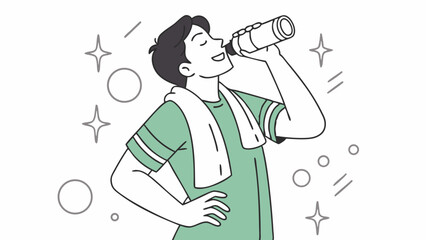 Obraz premium Young woman in shower in bathroom with a businessman and other people cartoon illustration