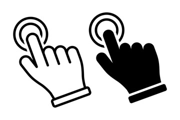 Vector illustration of hand cursor icon set isolated on transparent background