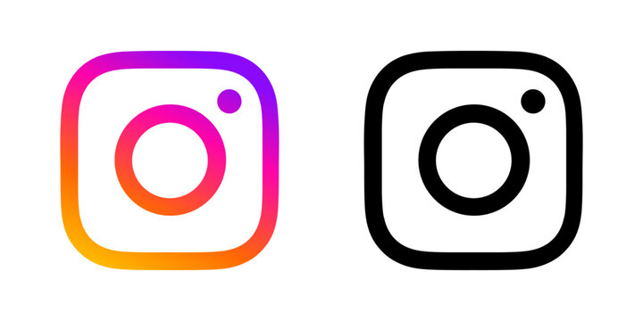 Vector illustration of Instagram icon set isolated on transparent background
