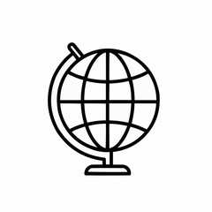 Fototapeta premium Globular map model illustrated in minimalistic black line art 