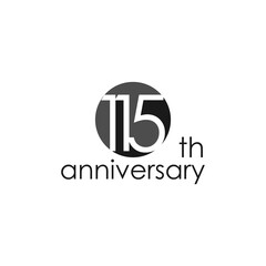 anniversary logo design, 115th anniversary, symbol, icon, party, logo design for 115th anniversary, vector, success, illustration, birthday, symbol, background, year, congratulations, greeting, invita