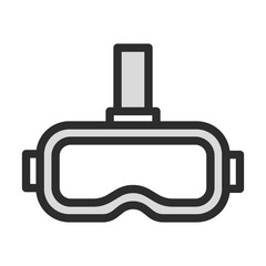 Obraz premium Virtual Reality Goggles Vector Icon Set - Editable Line Weight - VR, Headset, Immersion, Digital Experience, Gaming, Metaverse, Simulation, Entertainment icons