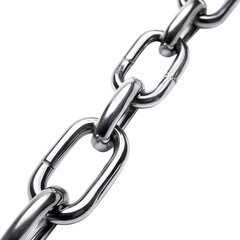 Obraz premium Close-up Silver Chain Links isolated on transparent background