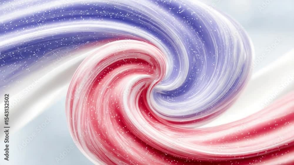Aufkleber Swirling Pastels: An abstract image of swirling red and purple toothpaste, creating a dynamic and visually appealing design. The colors blend and contrast, forming a captivating spiral.