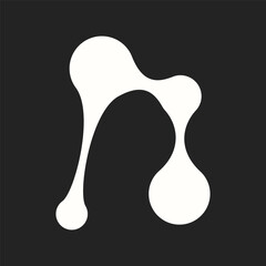 Obraz premium Metaball Connect Dots icon, abstract geometric shape. Connected round blobs. Vector illustration. 