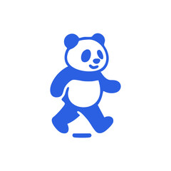 Simple blue panda walking