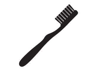 Toothbrush logo silhouette vector, Toothbrush logo icon, toothbrush silhouette vector illustration, simple black toothbrush silhouette logo vector on a white background.