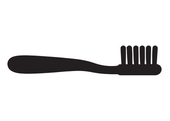 Toothbrush logo silhouette vector, Toothbrush logo icon, toothbrush silhouette vector illustration, simple black toothbrush silhouette logo vector on a white background.