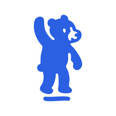 Simple blue stylized bear graphic