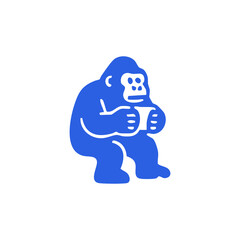 Simple blue gorilla graphic