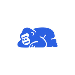Simple graphic of a sleeping gorilla