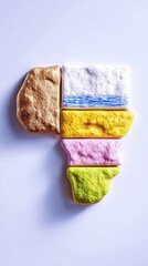 Abstract Colorful Geometric Blocks Art