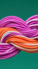Abstract Digital Art of Intertwined Colorful Threads