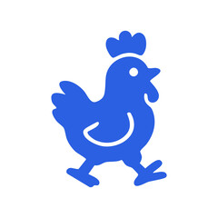 Simple blue chicken icon