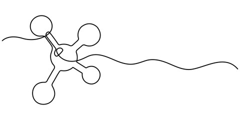 Complex Molecular continuous one line drawing, Molecular Structure Symbol Drawing line drawing, Abstract net work Concept drawing.                            