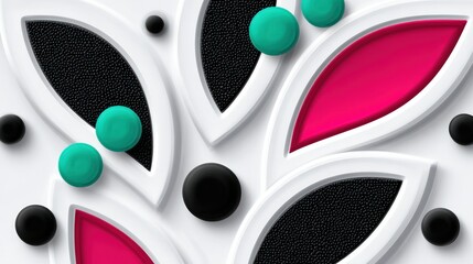 Abstract Seamless Pattern with Pink and Teal Accents