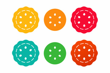 set of Paratha icon vector silhouette illustration isolated on white background