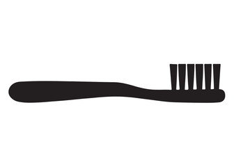 Toothbrush logo silhouette vector, Toothbrush logo icon, toothbrush silhouette vector illustration, simple black toothbrush silhouette logo vector on a white background.