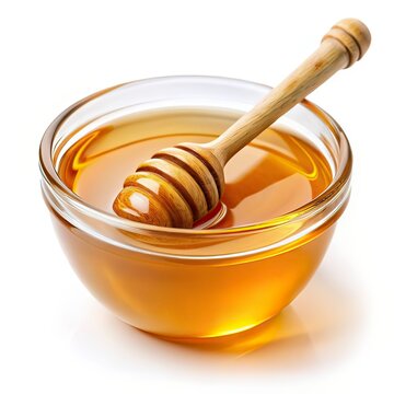  Honey bowl food on white background 