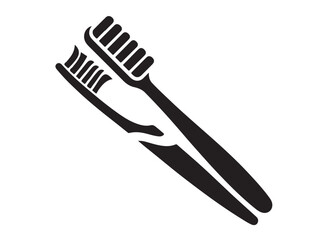 Toothbrush logo silhouette vector, Toothbrush logo icon, toothbrush silhouette vector illustration, simple black toothbrush silhouette logo vector on a white background.