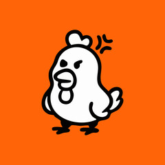 An angry chicken cartoon